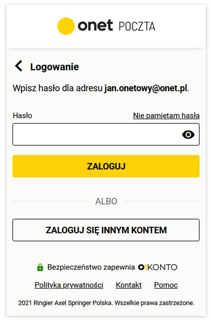 Problemy z Pocztą Onet